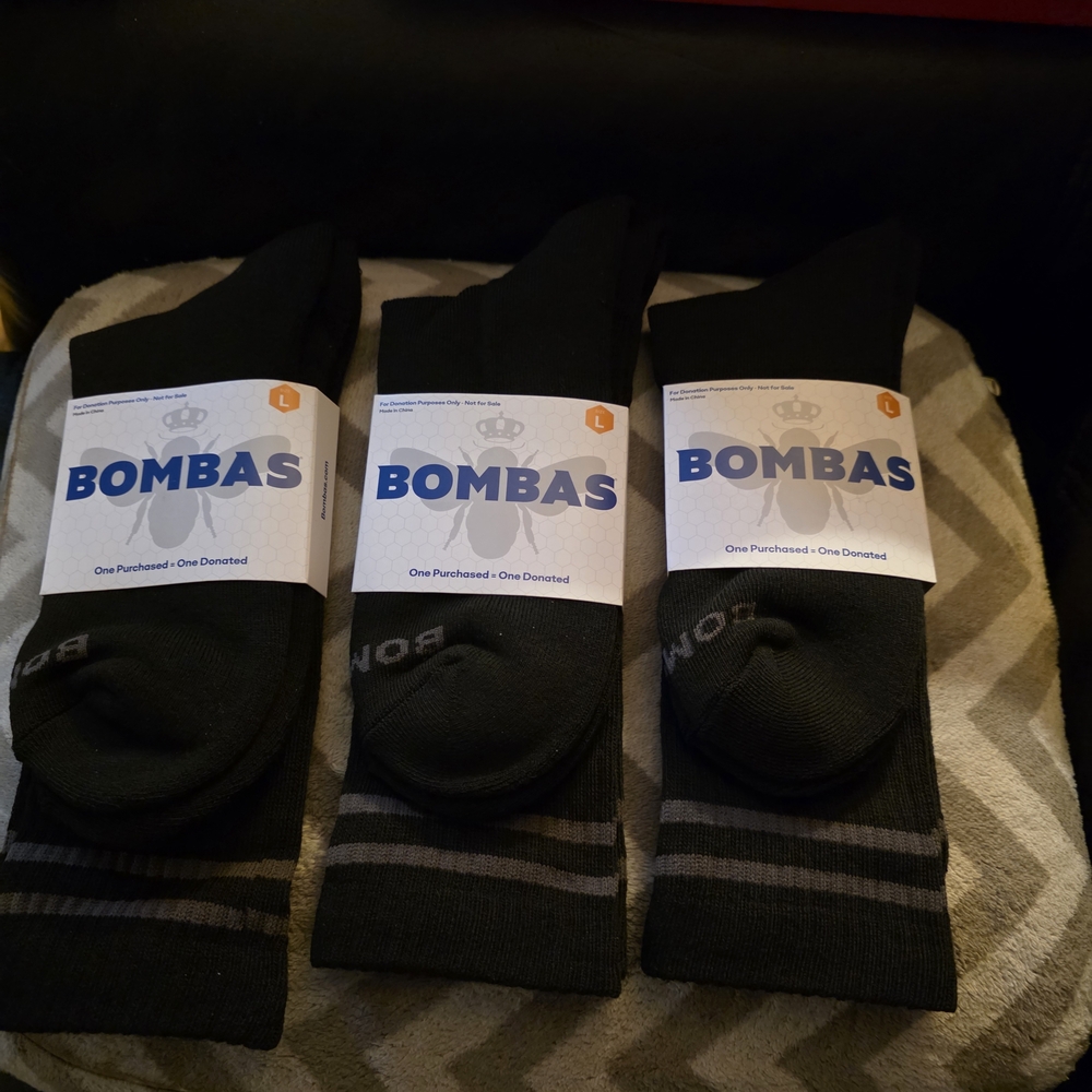 Bombas Men's Black and Gray Casual Socks